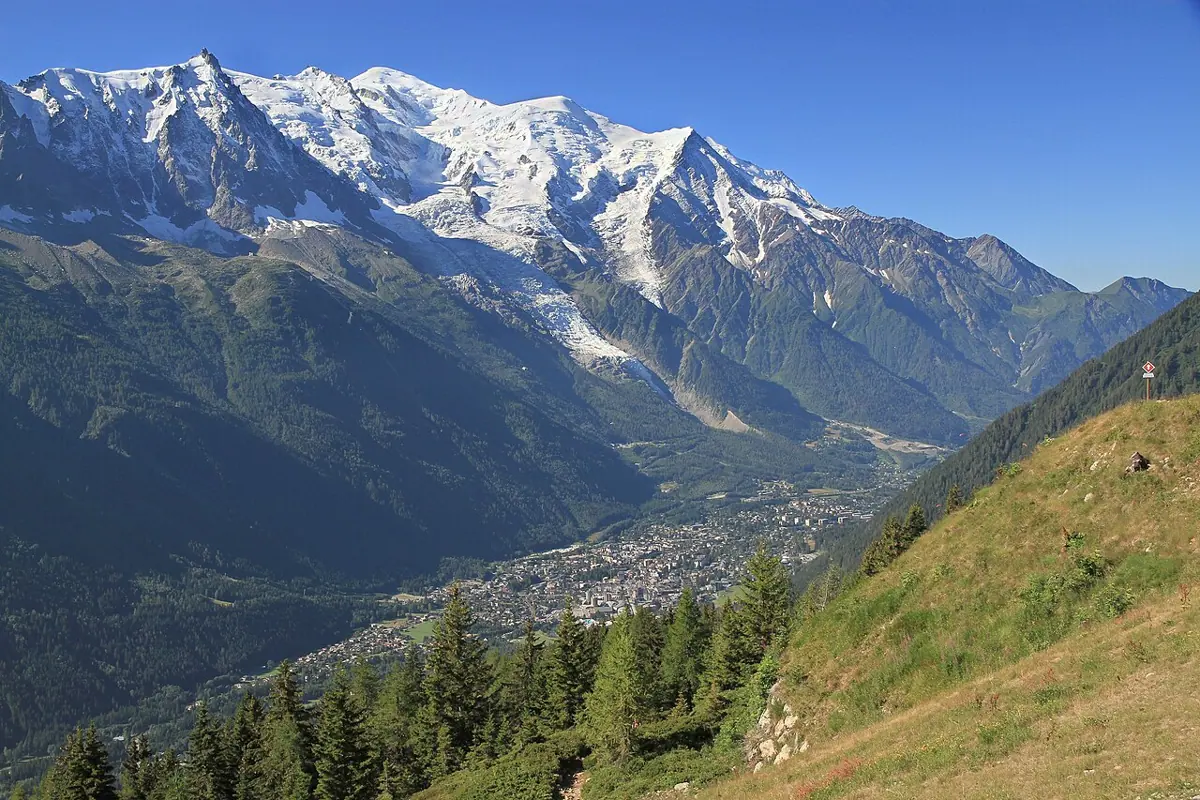 Tal von Chamonix mit dem Mont-Blanc-Massiv
